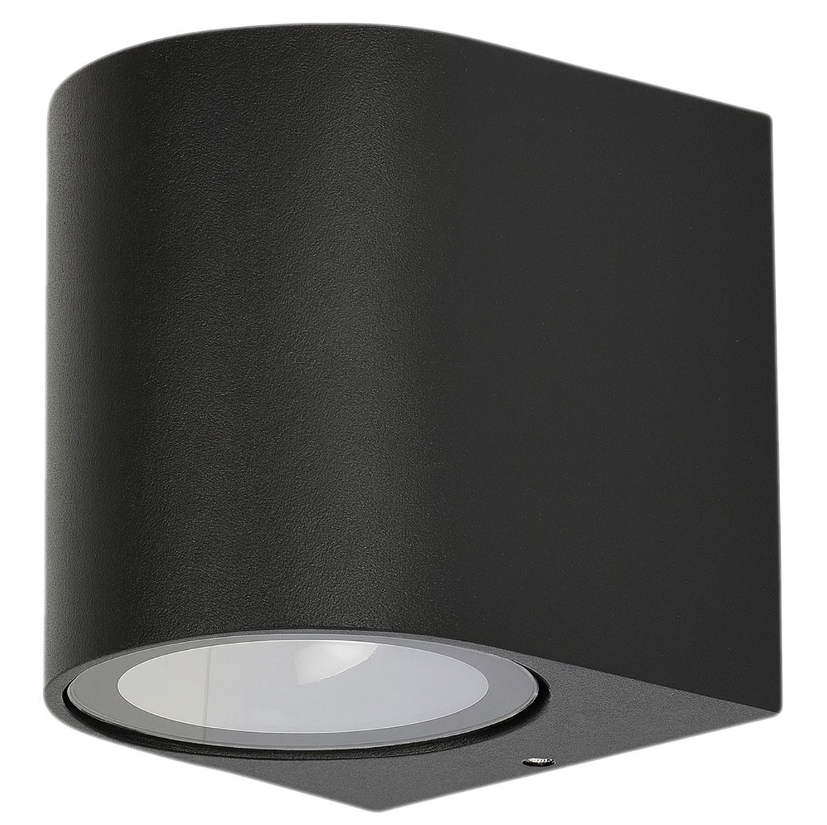 Afgeronde wandlamp buiten (zwart aluminium, IP65)