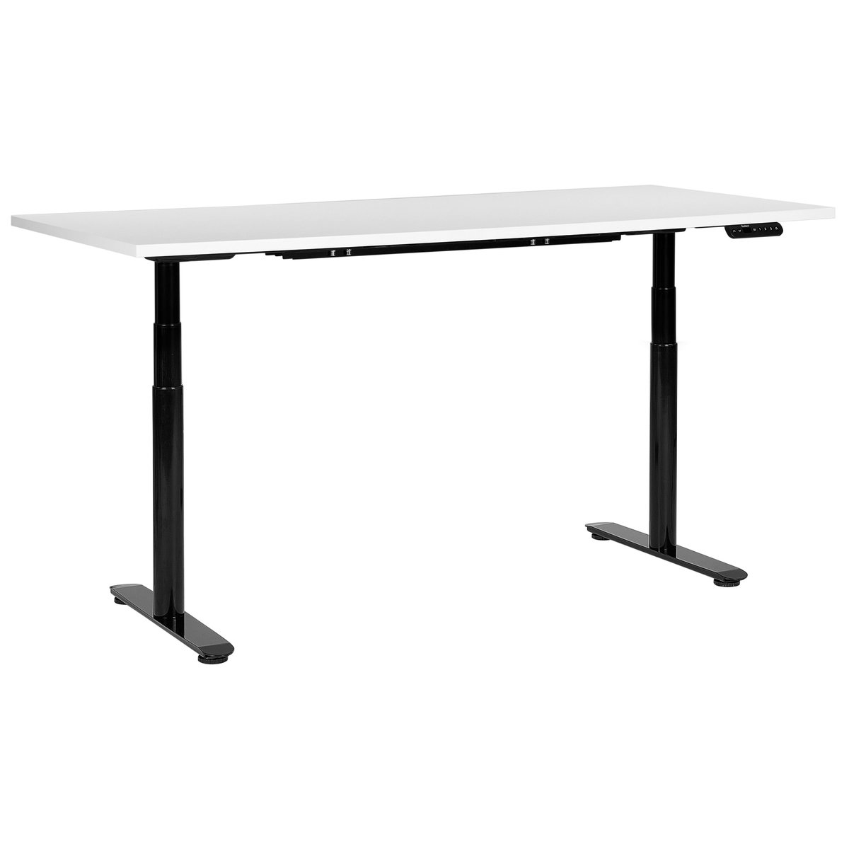 Beliani DESTINAS - Elektrisch Verstelbaar bureau - Wit/Zwart - 180 cm - MDF