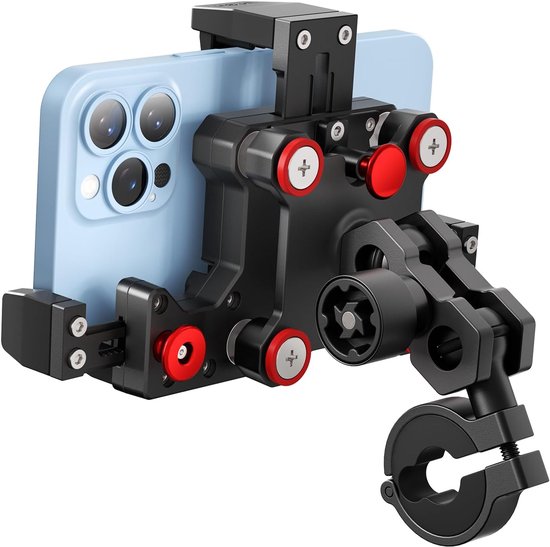 Quad Lock Stuur Telefoonhouder voor Motor met Trillingsdemper en MAG Hoesje voor iPhone 14 Pro Max