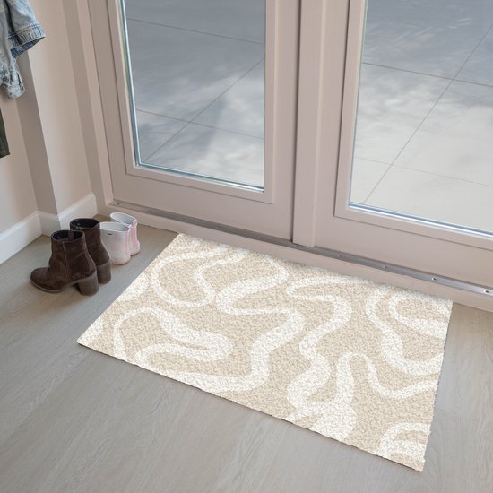 Vuilvangmat afwasbaar set van 2 40x60 cm - schoonloopmat antraciet 100% katoen deurmat - Entra SAUGSTARK - antislip deurmat easy-care
