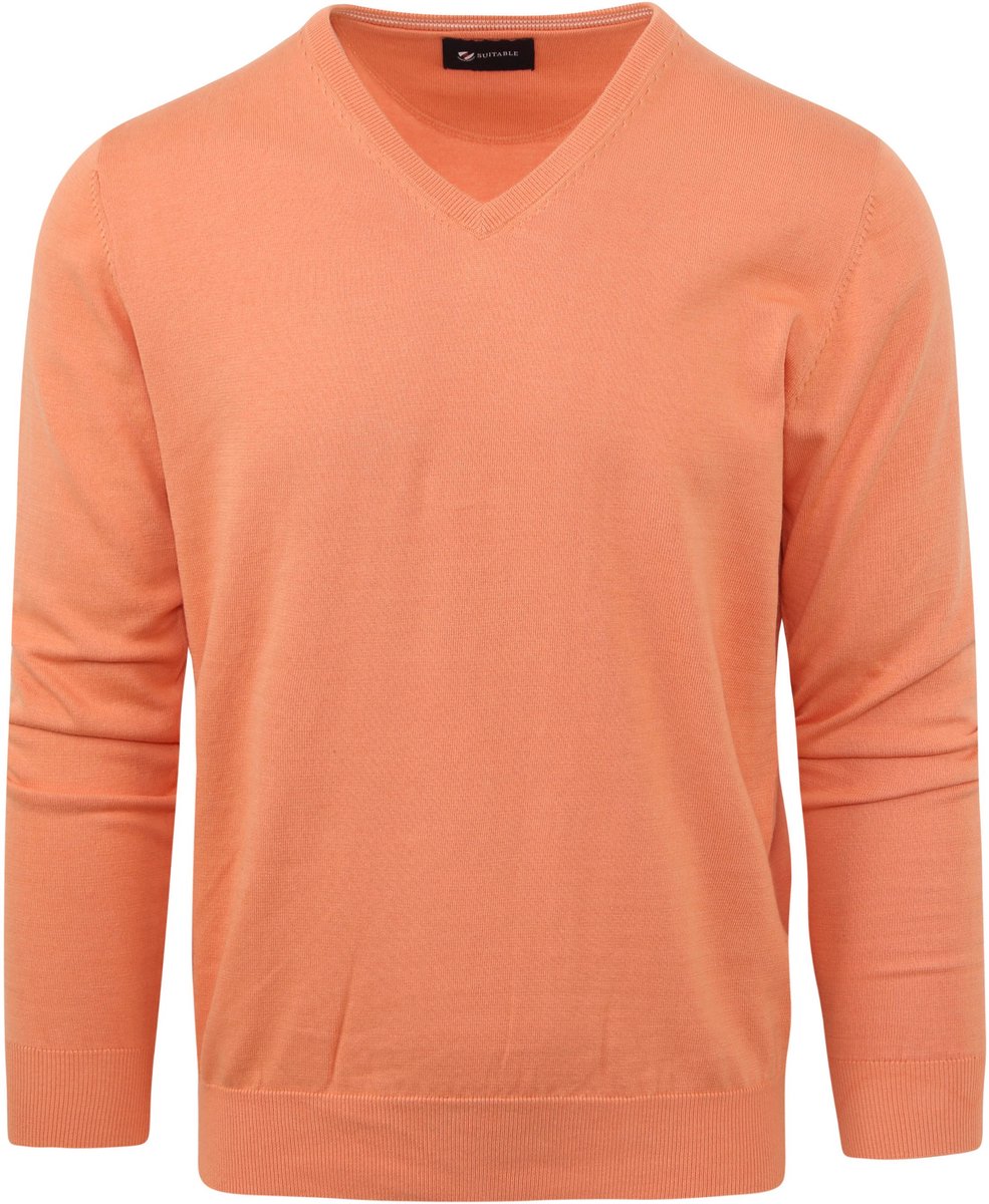 Suitable Pullover Vini V-Hals Oranje - Maat L - Heren