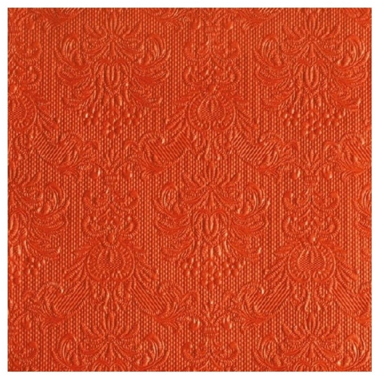 Servetten Luxe - 15x stuks - 33 x 33 cm - oranje - barok patroon - 3 laags