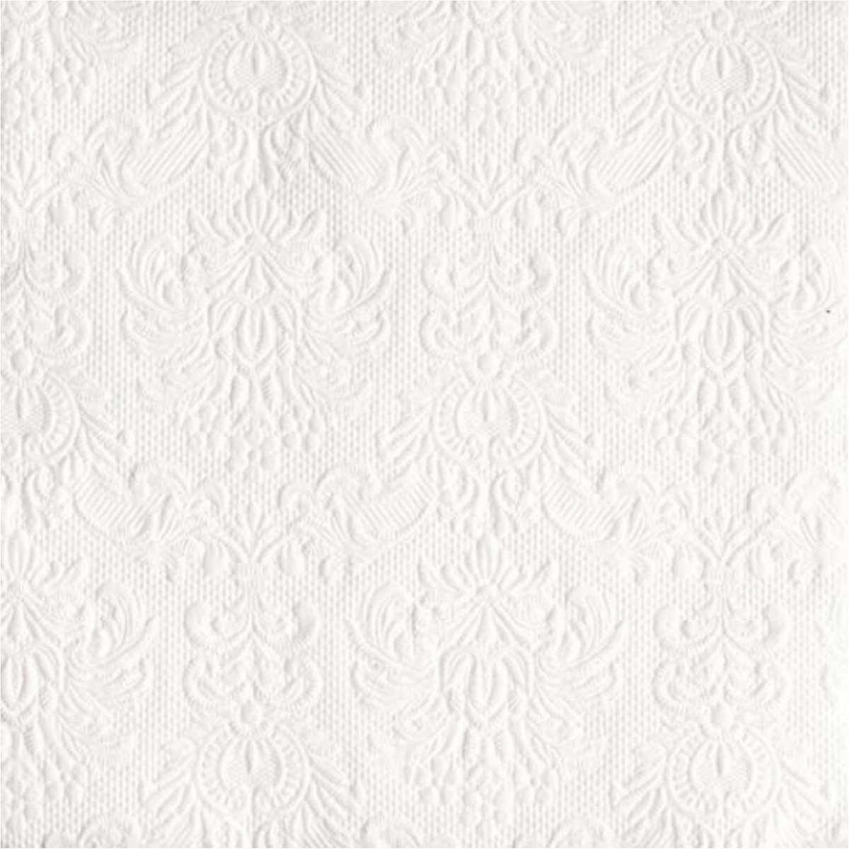 Servetten Luxe - 15x stuks - 33 x 33 cm - wit - barok patroon - 3 laags
