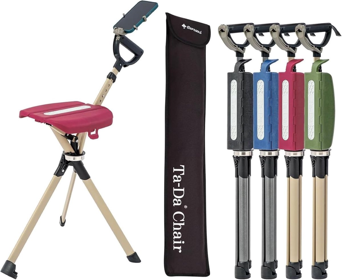 Opvouwbare Wandelstok met Stoel - Lichtgewicht Aluminium Trekkingstoel