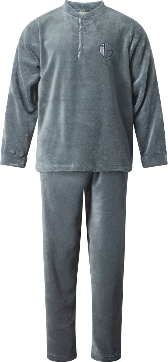 Gentlemen - warm heren huispak 114302 - fleece loungepak - groen - maat XXL
