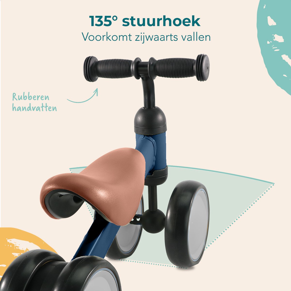 LifeGoods Loopfiets - Speelgoed Vanaf 1 jaar - Kinderstep - Loopfietsje - Marineblauw — afbeelding 3