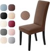 PromoHome Set de 6 housses de Housses de siège élastiques - Protections de meubles lavables - Housses de coussin de chaise jacquard modernes pour salle à manger, salon et Hotel - « Marron »