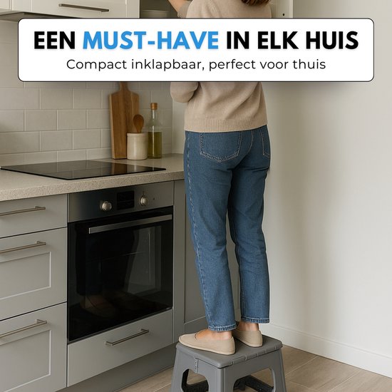 Boncy® Premium Opstapje Inklapbaar XL - Volwassenen & Kinderen - Opstapkrukje Opvouwbaar voor Keuken Badkamer Caravan & Camper - 30 x 24 x 24 CM - Camping Krukje - Opstapjes - Trapje Kind - Opstap van Boncy — afbeelding 4