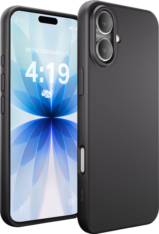 Coque My Case compatible avec iPhone 17 - Coque noire en Siliconen - Zwart