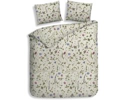 Heckettlane Dekbedovertrek Katoen Flanel Harper - Pistachio Green - 100% Katoen-Flanel - Dekbedovertrek 240x200/220cm - Lits Jumeaux - Puketi