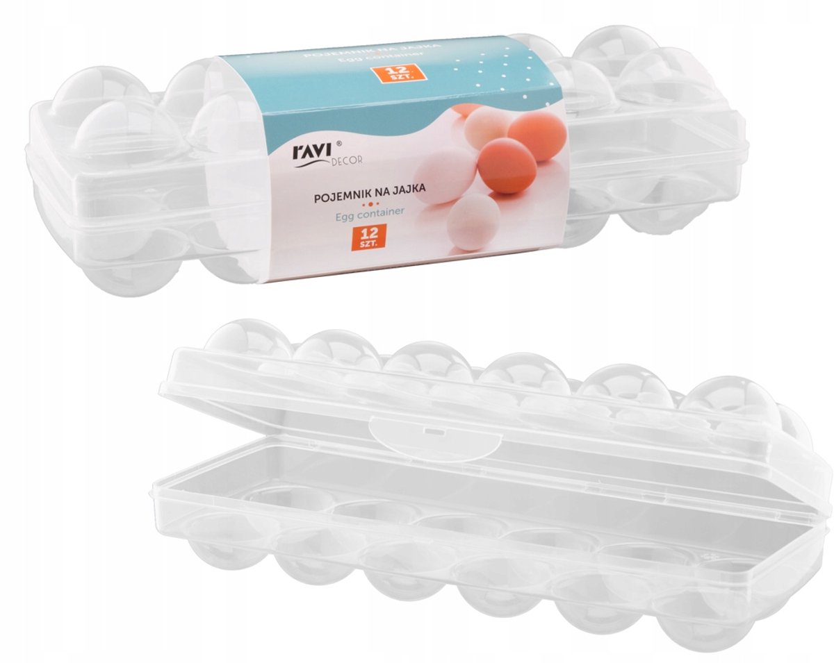 Stevige Plastic Eierdoos voor 12 Eieren - Transparant