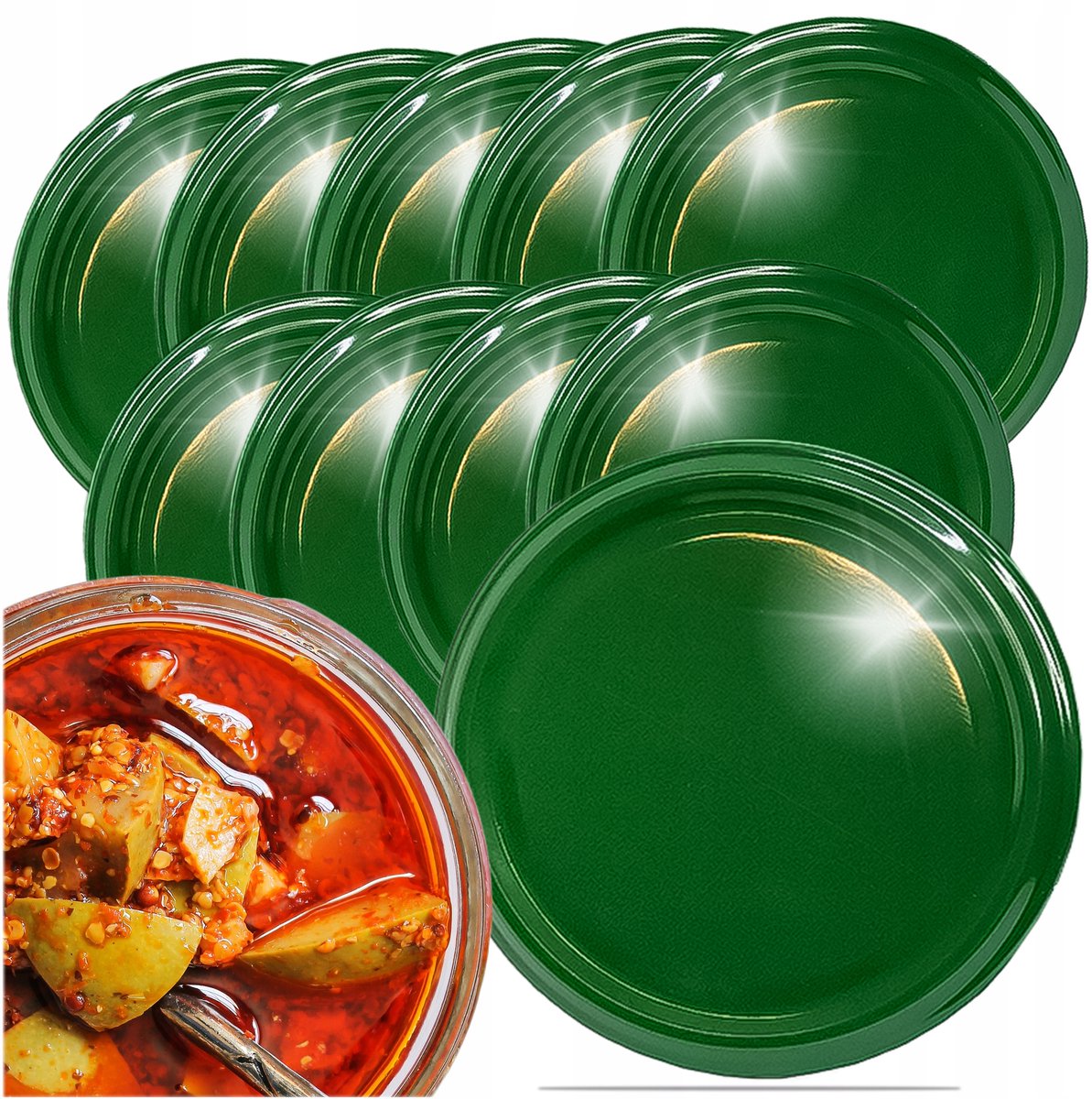 Groene Twist-off Covers FI 89 - 10 Stuks - 6 Sluitingen