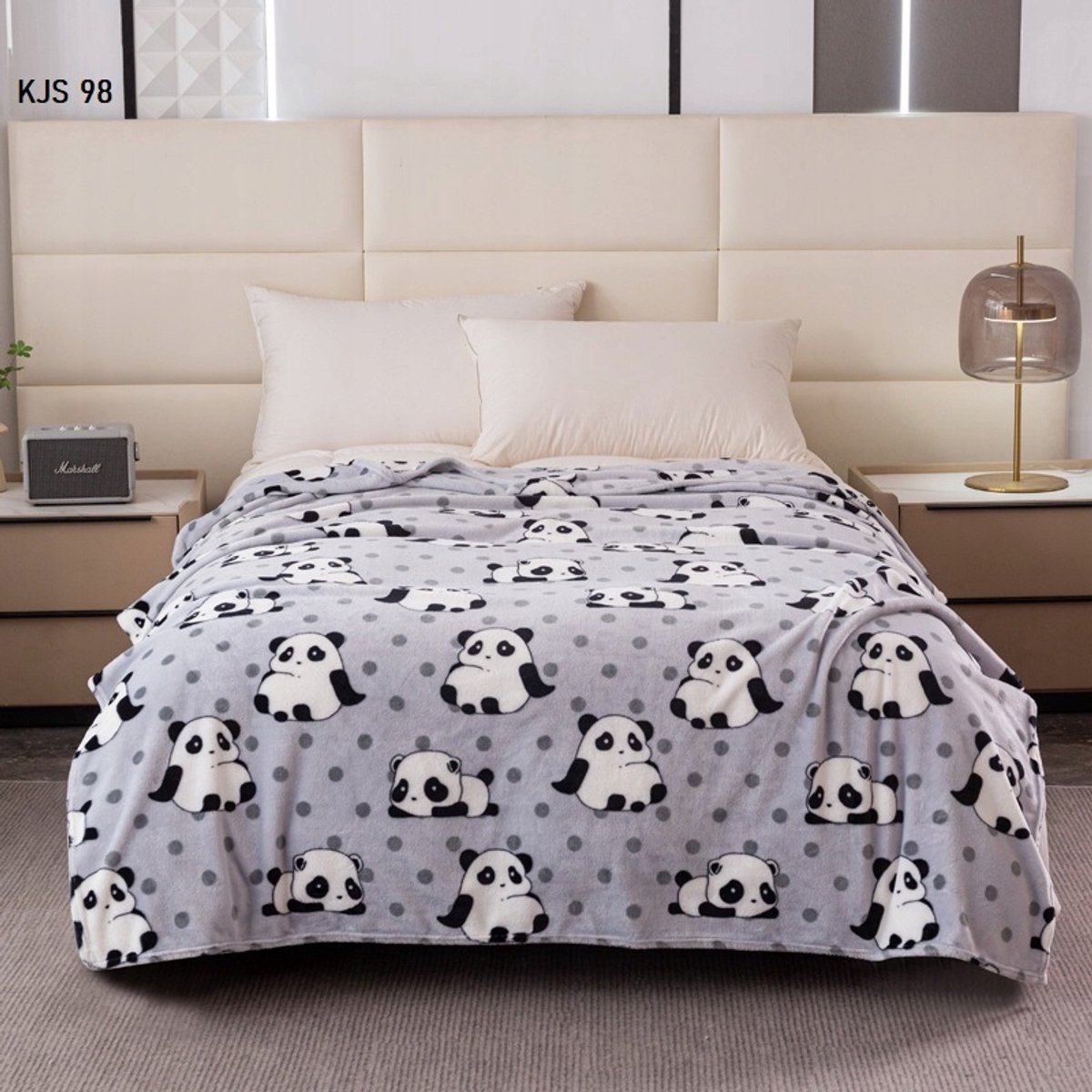 Zachte Pluche Plaid met Panda Design - 160x200 cm