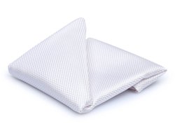 Suitable Zijde Pochet Wit - Maat - Heren - Pochetten gemaakt van zijde - 25x25 cm