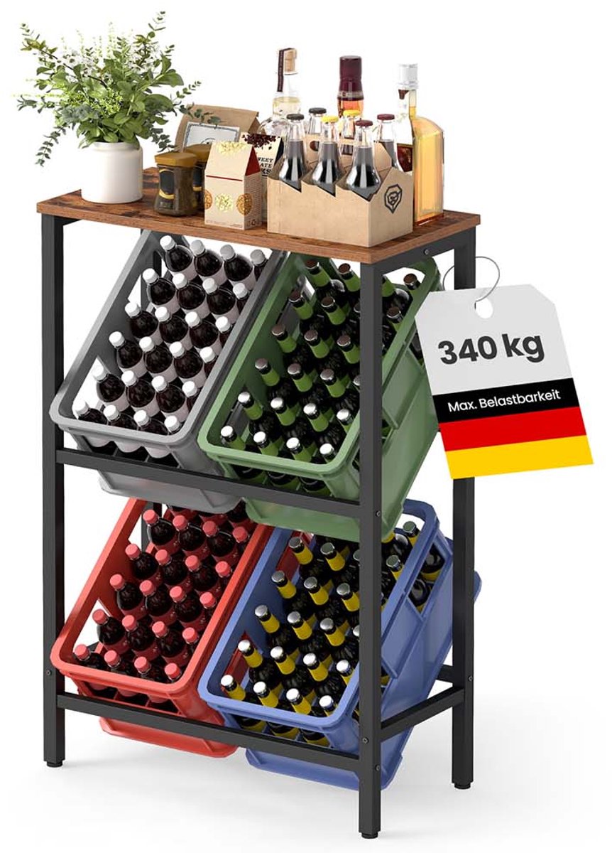 Drankkrattenrek – 2 niveaus – Voor 4 kratten