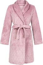 Hunkemöller Dames Nachtmode Korte flanellen badjas - Paars - maat XS/S