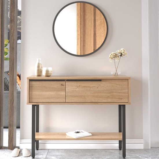 ON12 Buffet | 100x30x76cm | avec miroir | Noyer - Asir Group - Armoires de couloir - Brun - MDF - Armoires de couloir