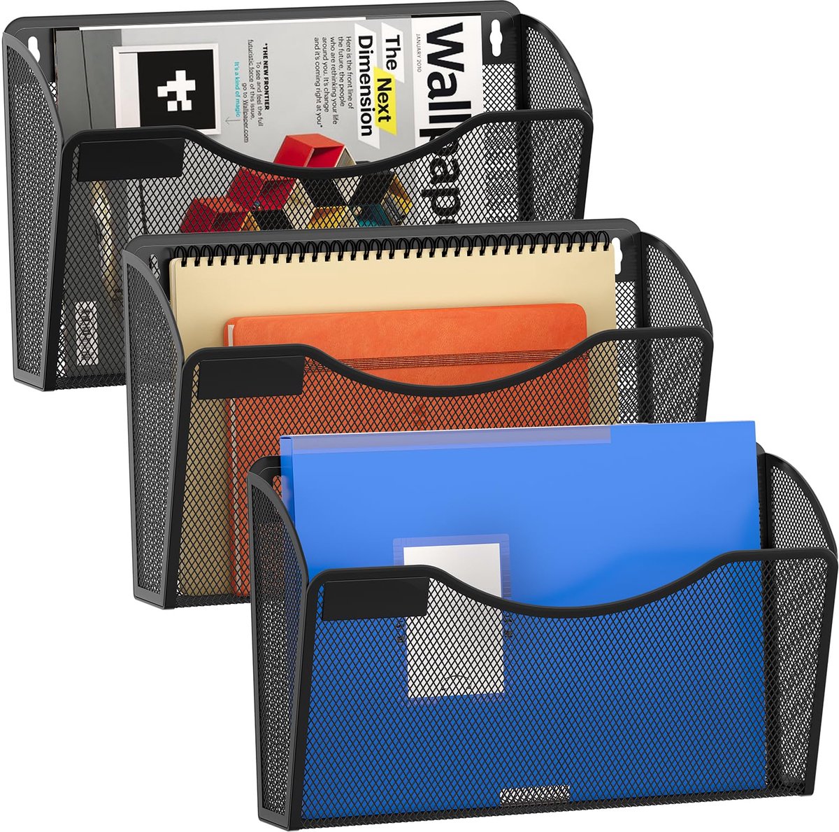 Unyqoos Wandorganizer voor A4 documenten en tijdschriften met elegant design Zwart