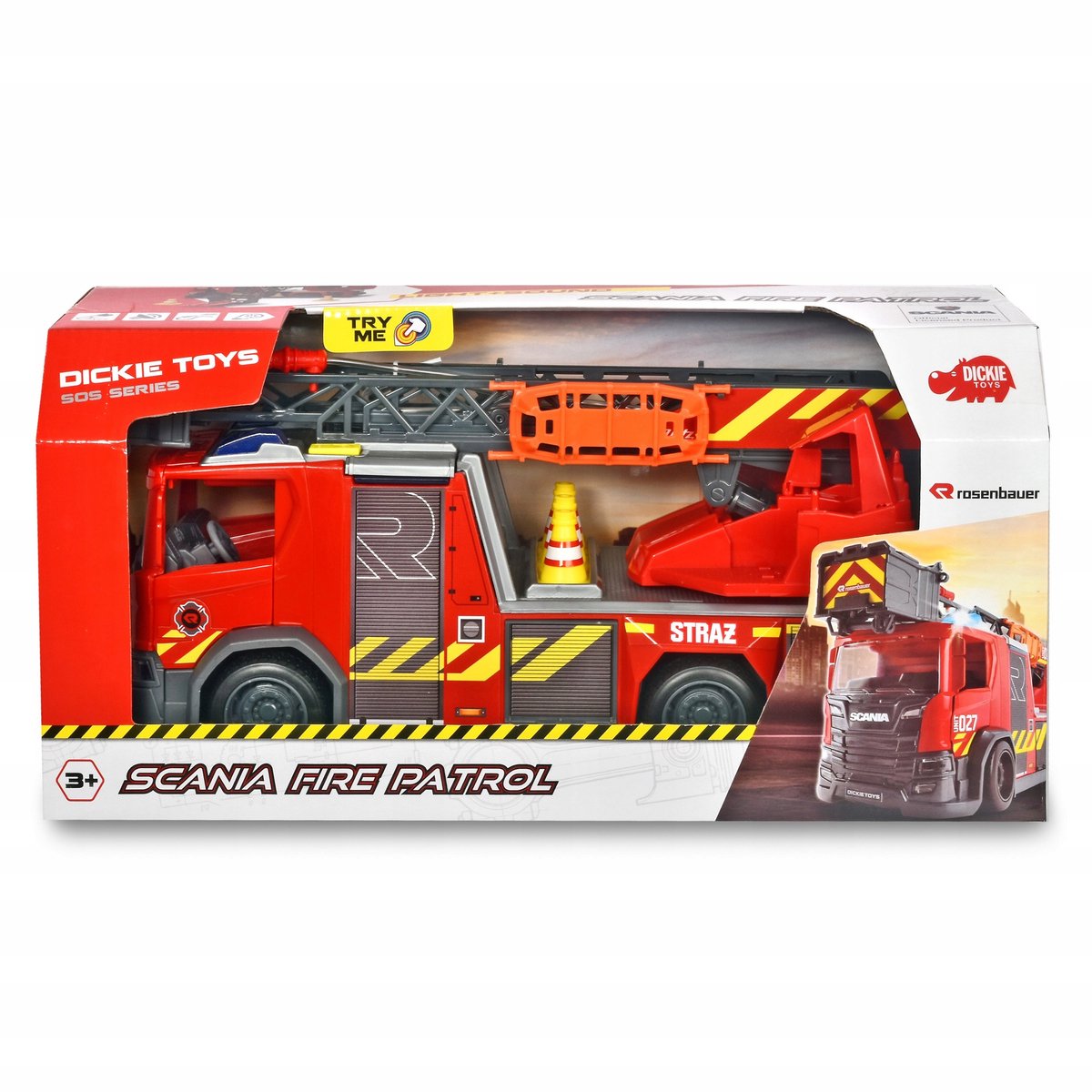 Dickie SOS - Scania Ladder Brandweer Licht Geluid