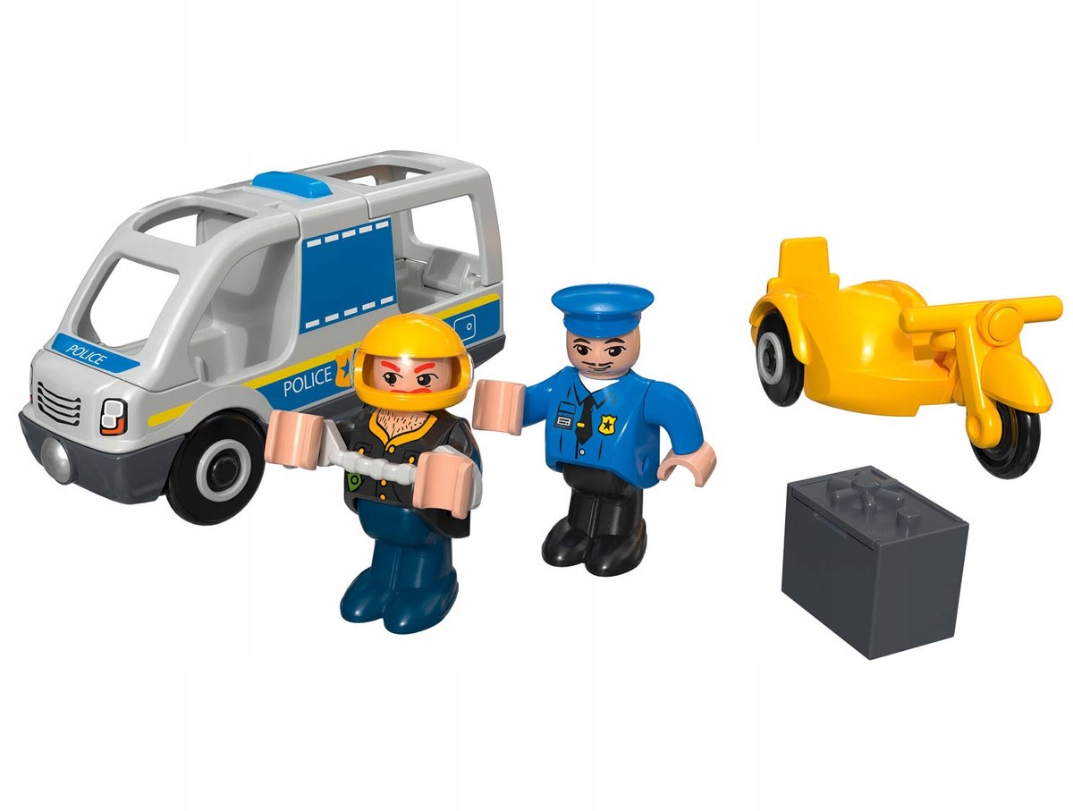 Speelse Politie Speelgoed Set met Sirene en Figuren - 6 Delen