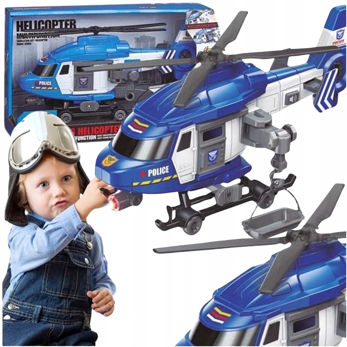 Politie Helikopter met Licht, Geluid en Lier - Speelgoed voor Kinderen
