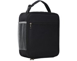 Koeltassen - Geïsoleerde lunchtas, draagbare lunchdoos voor meisjes en jongens, grote-capaciteit koeltas met handvat en flesvak, geschikt voor kantoor, school, kamperen, wandelen, pique-nique en strand (zwart)
