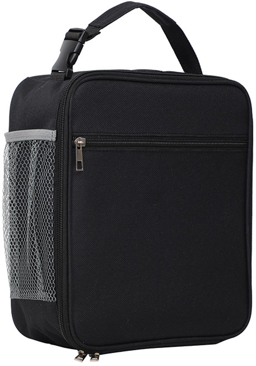 Koeltassen - Geïsoleerde lunchtas, draagbare lunchdoos voor meisjes en jongens, grote-capaciteit koeltas met handvat en flesvak, geschikt voor kantoor, school, kamperen, wandelen, pique-nique en strand (zwart)