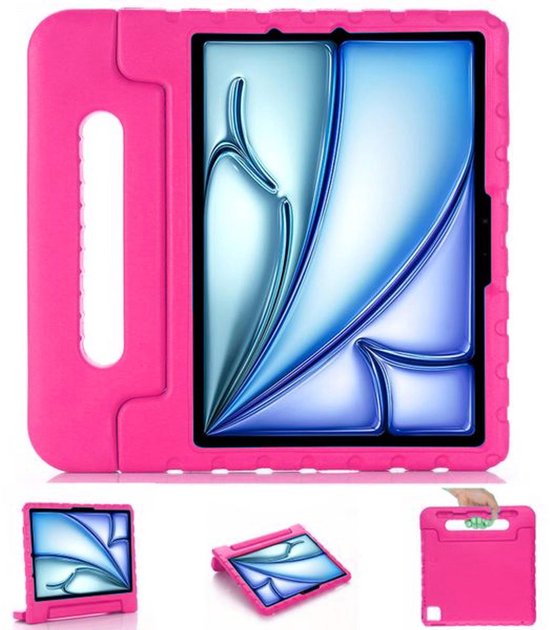 Étui Solidenz enfants iPad Air 11 (M4 / M3 / M2) et iPad Pro 11 pouces (M5 2025 / M4 2024) - Étui antichoc enfants - Étui adapté aux enfants - Rose