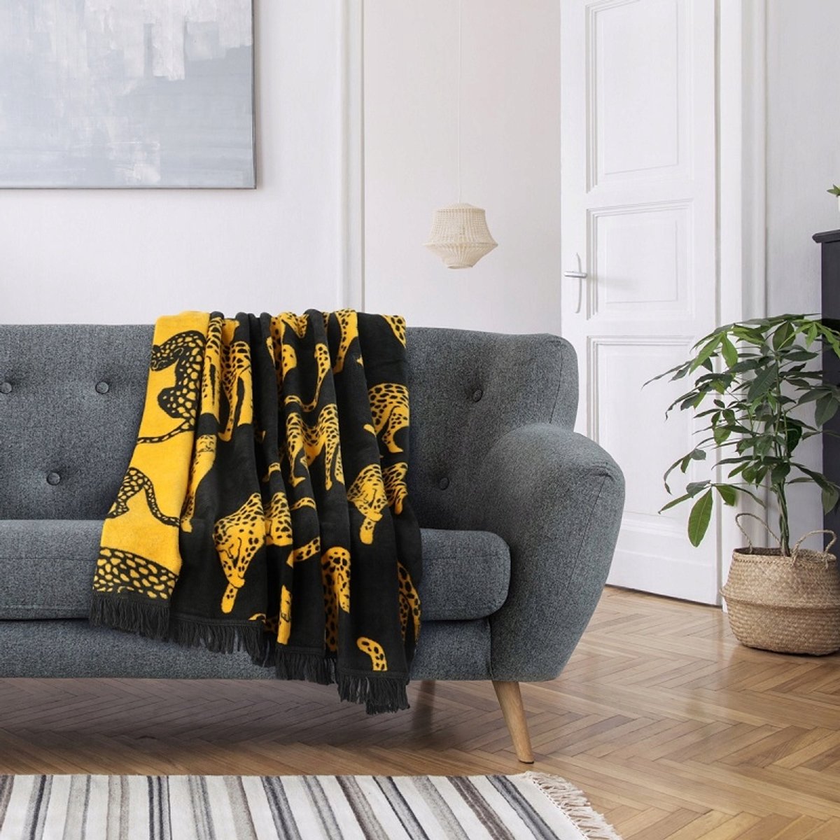 AmeliaHome Deken Dierenprint Franjes 150x200cm - Zacht & Duurzaam