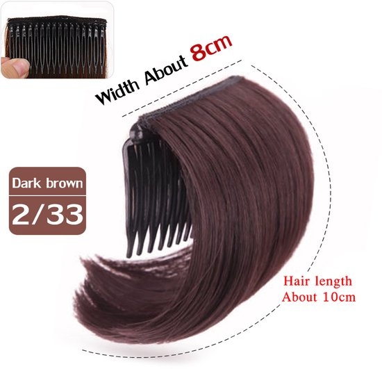 Perruques, modèle à peigne à racines rembourrées, applicateur de cheveux pluis pour volume élevé, racines rembourrées, postiche avec front allongé, style 7