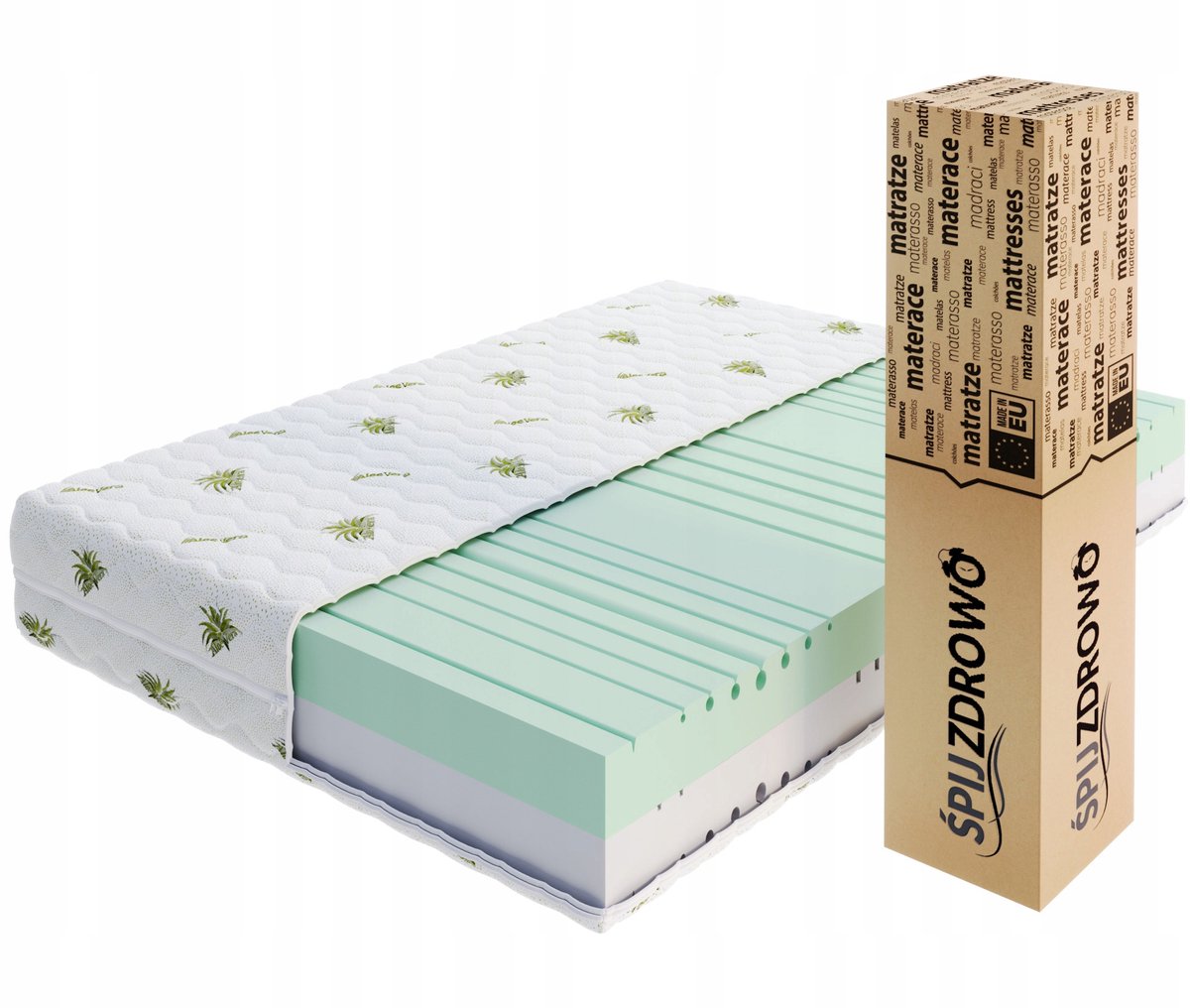 BALANCE Matras 100x200cm - Traagschuim, H3/H4, Aloë Vera schoffels