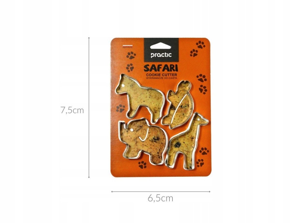 Safari Koekjesvormpjes Set - 4 Stuks Metalen Uitstekers