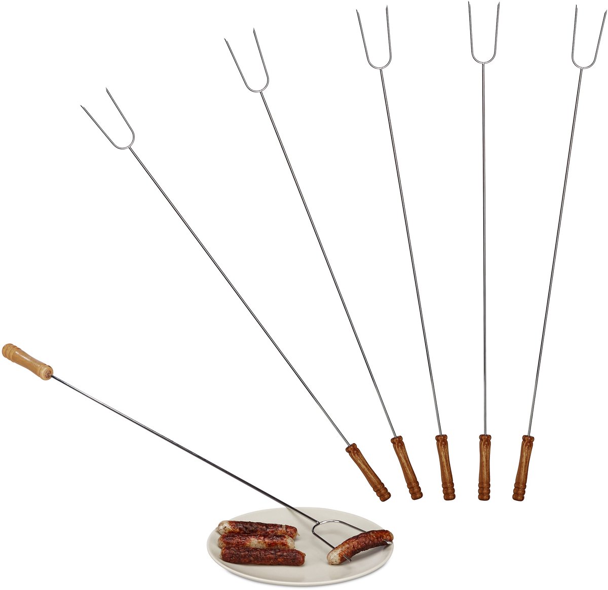 12x barbecue spiesen - BBQ spies - vleespen 80 cm - barbecue vleesspies - rvs