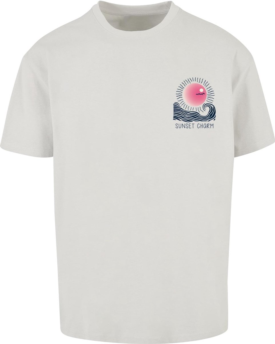 Merchcode - Sunset Charm Oversized Heren T-shirt - M - Grijs