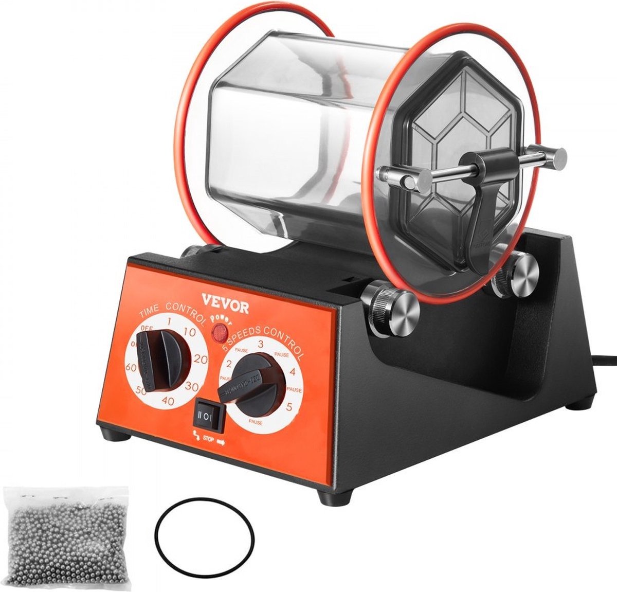 QPFO® Polijsttrommel sieraden 5 kg - rotary tumbler polijstmachine - instelbare tijd en snelheid - 60W oppervlakpolijster voor goud en zilver