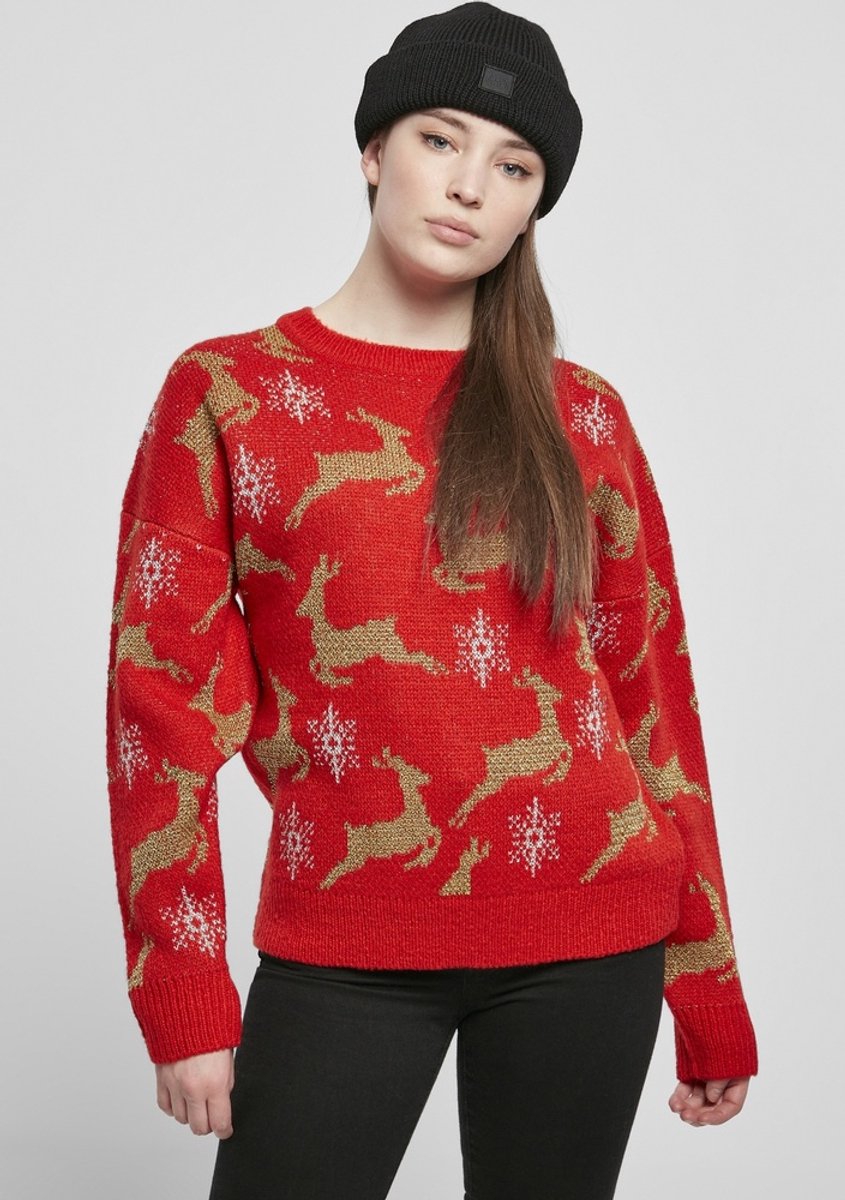 Urban Classics Oversized Kersttrui S Rood