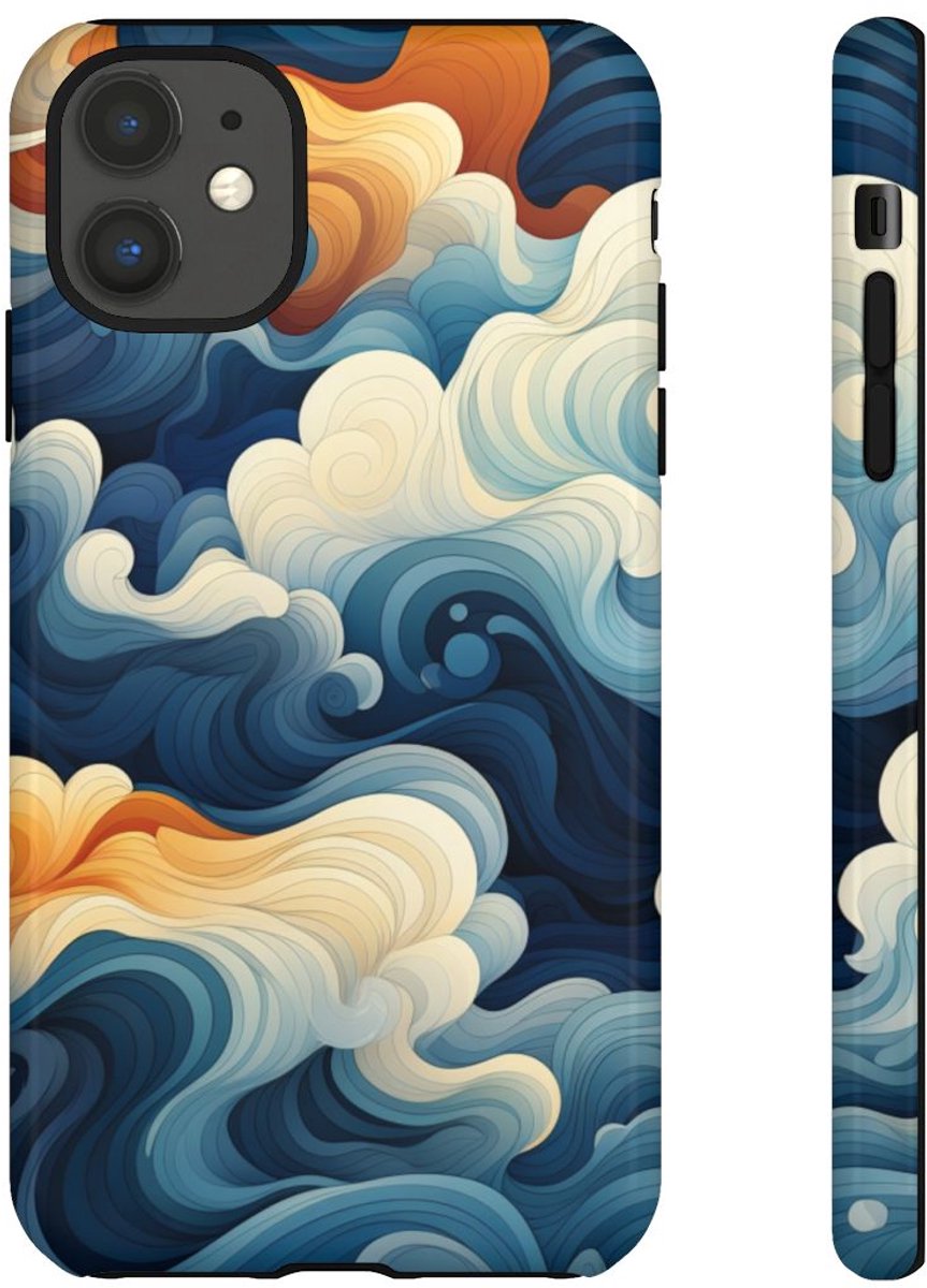 Abstracte Golvende Patronen – Telefoonhoesje Geschikt voor iPhone 11