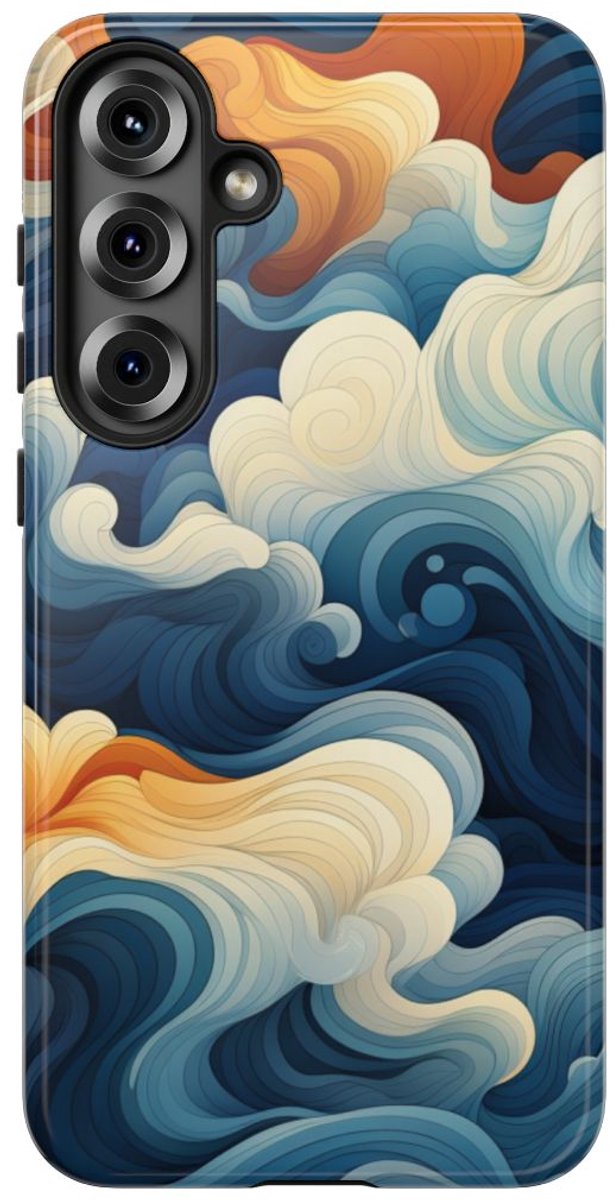 Abstracte Golvende Patronen – Telefoonhoesje Geschikt voor Samsung Galaxy S25 Plus