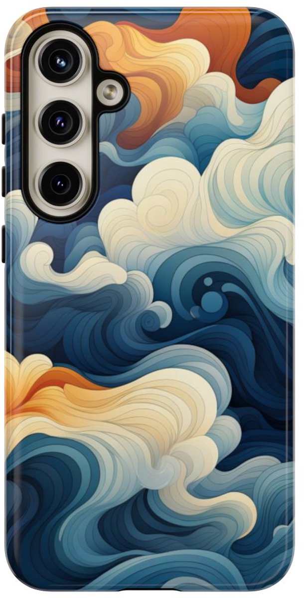 Abstracte Golvende Patronen – Telefoonhoesje Geschikt voor Samsung Galaxy S24 Plus