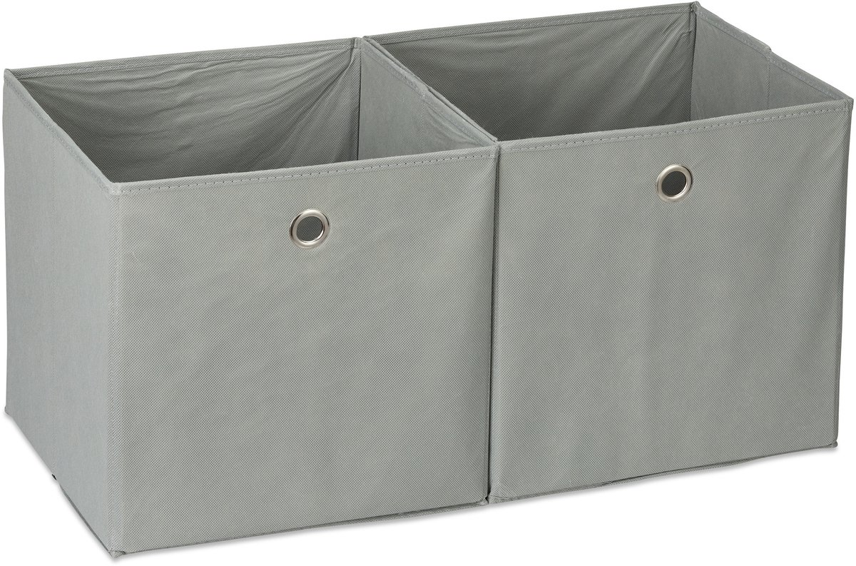 4 x opbergbox - stof - opvouwbaar - speelgoed - opbergmand - opbergen - grijs