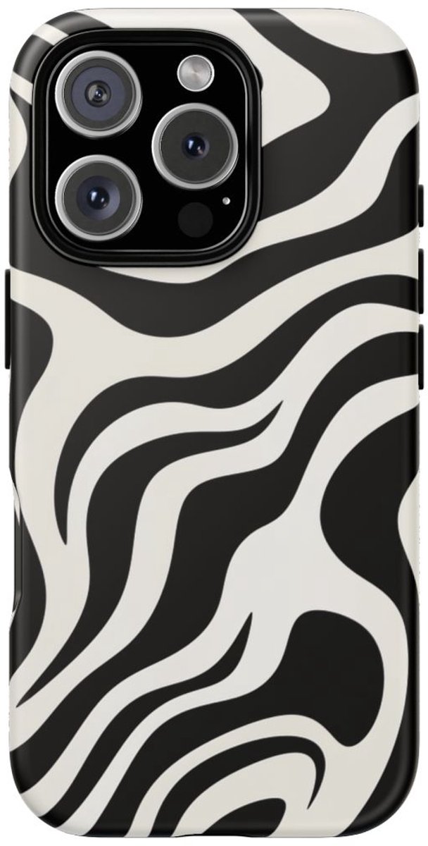 Zwart-Wit Abstract Zebra-Patroon – Telefoonhoesje Geschikt voor iPhone 16 Pro