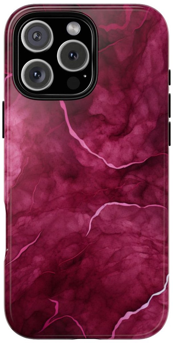Abstracte Bourgondische Marmerstructuur – Telefoonhoesje Geschikt voor iPhone 16 Pro Max