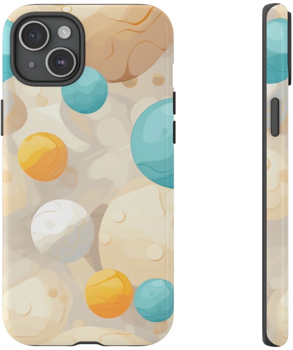 Kleurrijke Marmeren Bollenpatroon – Telefoonhoesje Geschikt voor iPhone 15 Plus