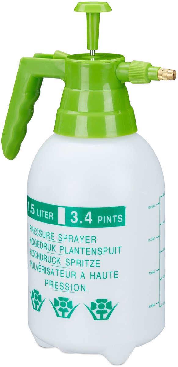 2x drukspuit 1,5 liter - hogedruk plantenspuit - druksproeier - plantensproeier