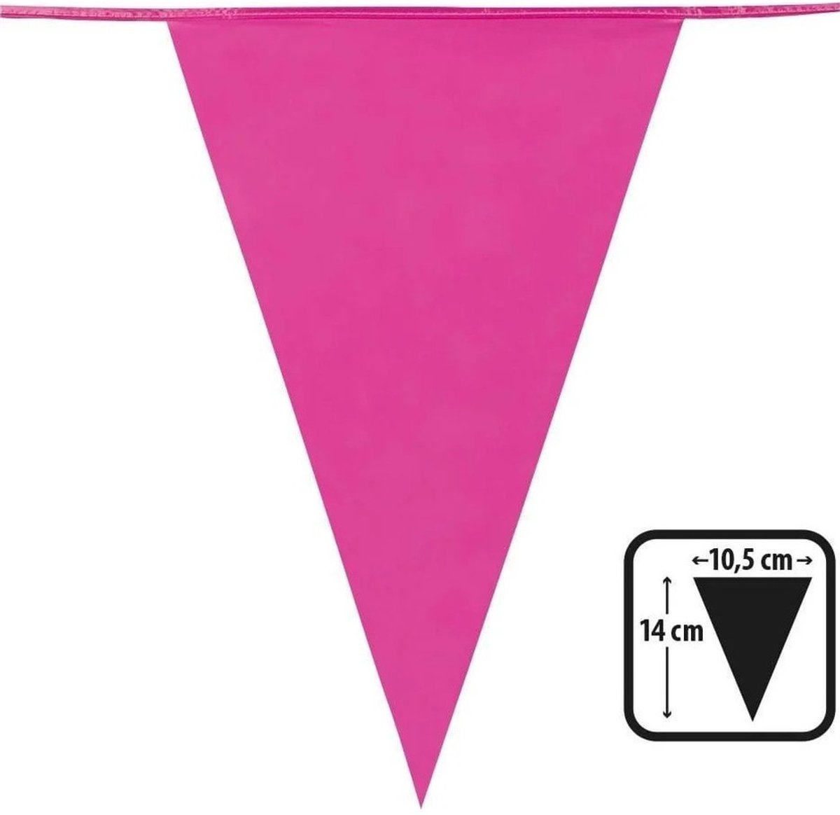 Party Vlaggenlijn puntvlaggetjes - 3x - kunststof - fuchsia - 10 meter - Slinger - versiering/feestartikelen — afbeelding 3