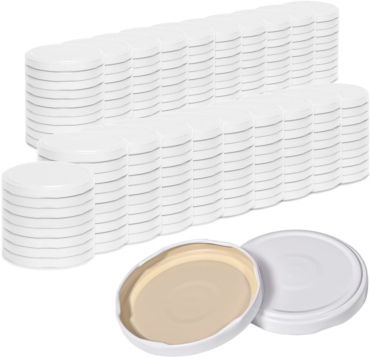 Oputec 200x twist-off draaideksel TO 82 (82 mm) – wit inmaakdeksel – reserve voor jampotten & weckpotten