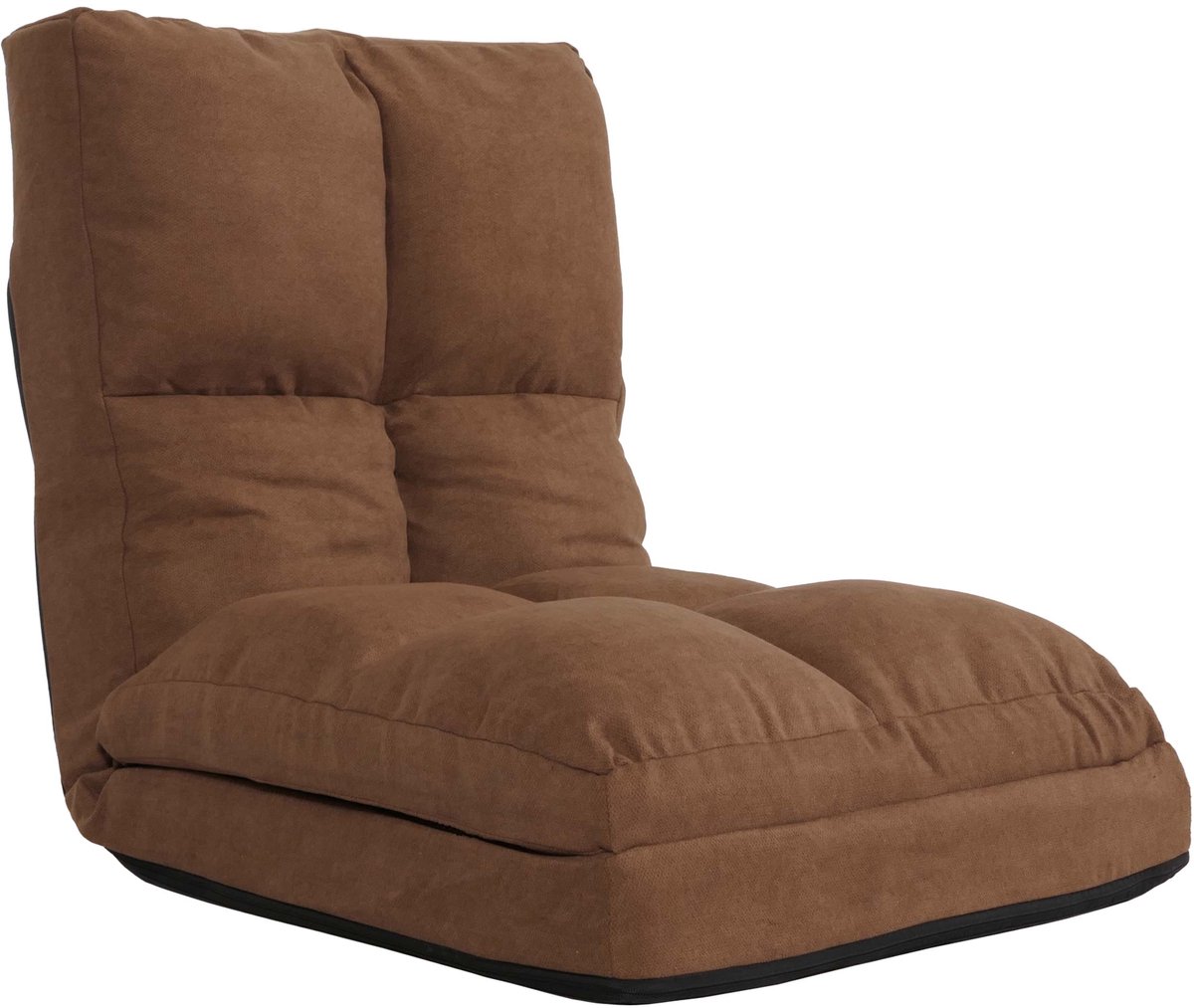 Vloer fauteuil MCW-N45, inklapbare fauteuil inklapbare fauteuil functionele fauteuil, slaapfunctie inklapbaar stalen frame fluweel ~ bruin