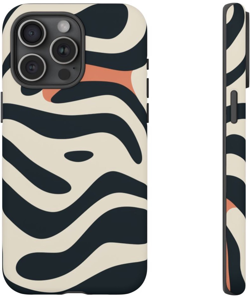 Abstracte Golvende Lijnen – Telefoonhoesje Geschikt voor iPhone 15 Pro Max