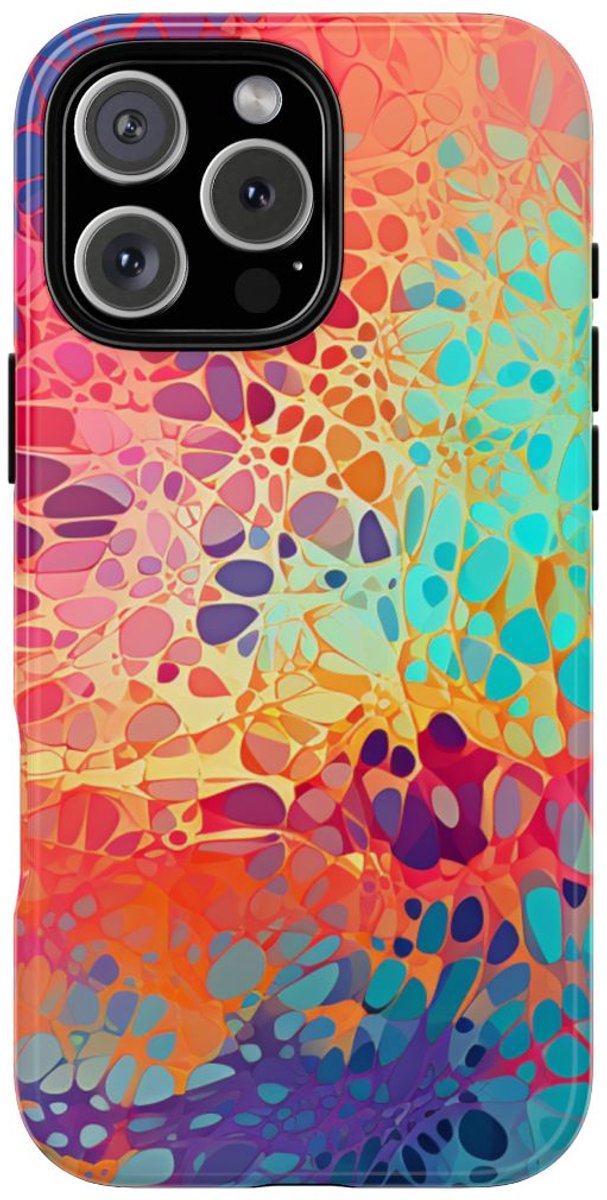 Veelkleurig Abstract Organisch Patroon – Telefoonhoesje Geschikt voor iPhone 16 Pro Max