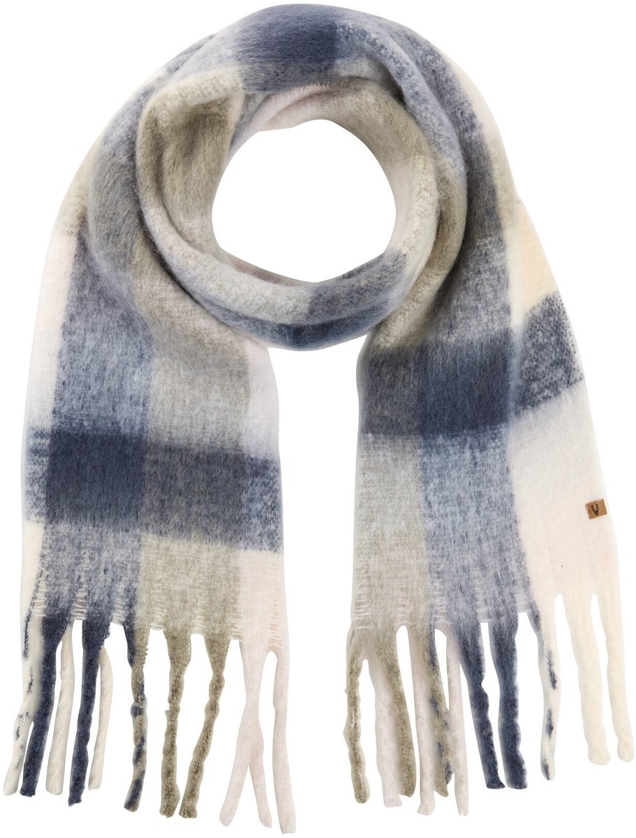 camel active Sjaal met franjes - Maat womenswear-OS - Middernachtblauw
